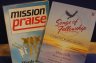 The songbooks we use, however all hymns and songs are displayed on  screen 